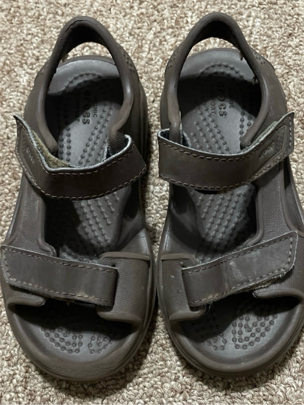 Crocs Kids Brown Strap Sandals Size Toddler 9